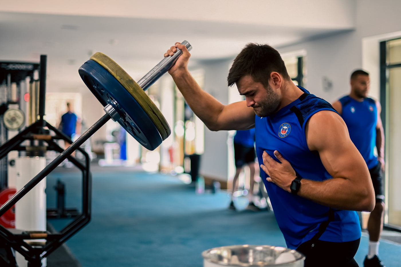 Will Muir Bath Rugby Player in the Gym CRX Compression